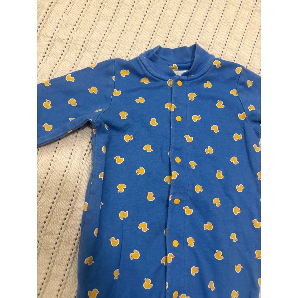 Vintage Carters Just One You Blue Rubber Ducky Snap Up Footed Sleeper 3-6 Months
